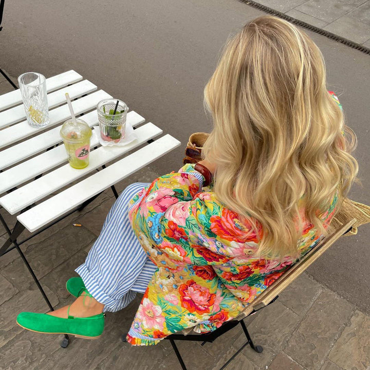 Drune | Blumenmusterjacke mit Warmer Fütterung für Damen