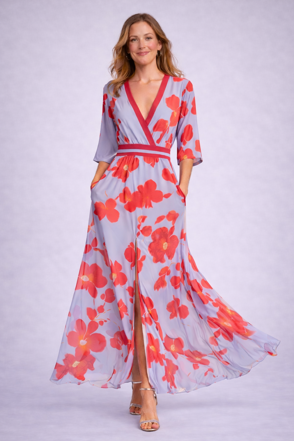 Drune | Elegantes Maxikleid mit Blumenmuster