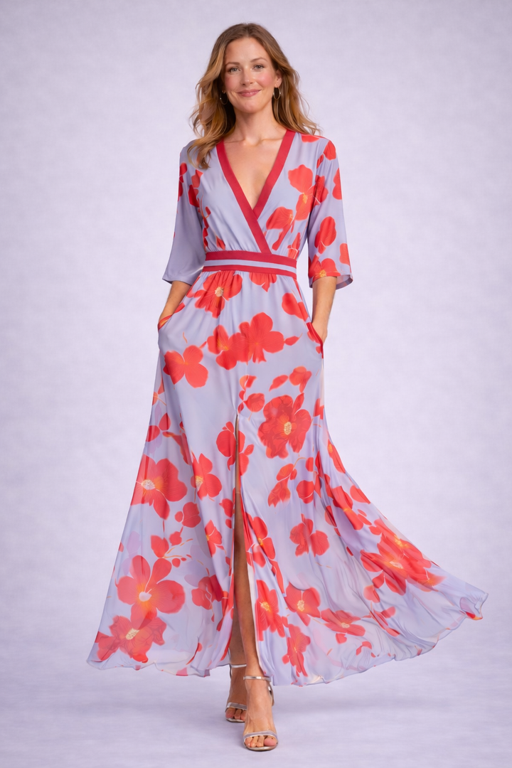 Drune | Elegantes Maxikleid mit Blumenmuster