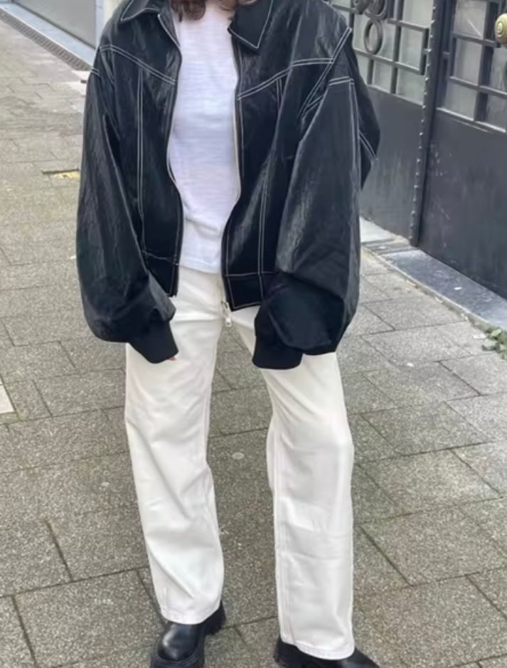 Drune | Lederbomberjacke Im Vintage-Stil