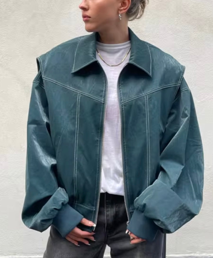 Drune | Lederbomberjacke Im Vintage-Stil