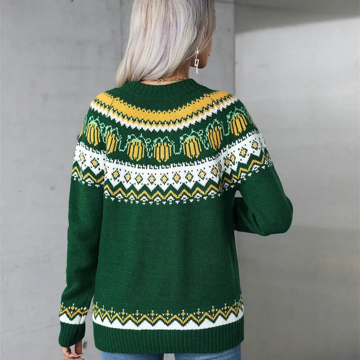 Drune | Weihnachtsstrickjacke Damen - Bequeme Passform - Modernes Norwegisches Muster
