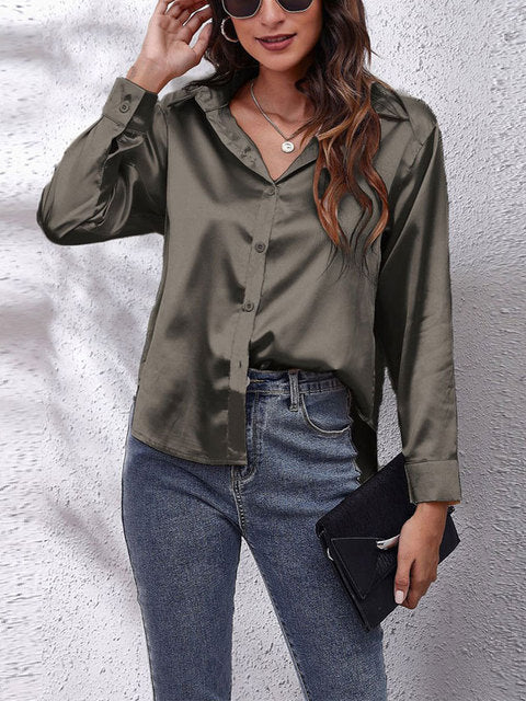 Drune | Klassische Bluse mit langen Ärmeln für Frauen