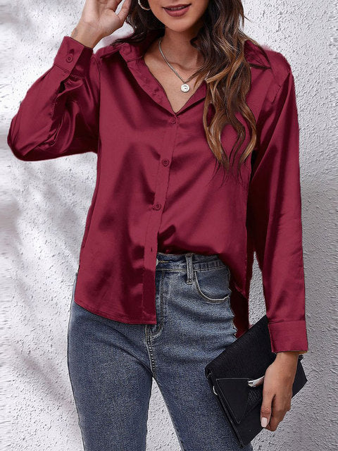 Drune | Klassische Bluse mit langen Ärmeln für Frauen