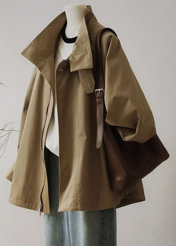 Drune | Damen Trenchcoat mit Reißverschluss und langen Ärmeln