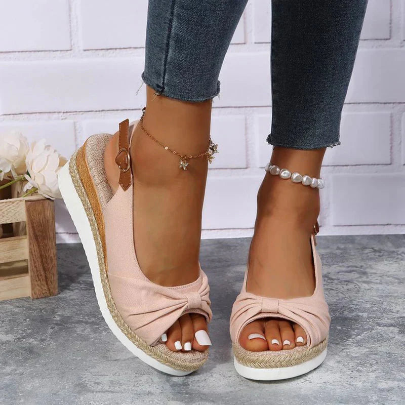 Drune | Sommer-Espadrille-Sandalen mit Schnallenverschluss und Knotendetail