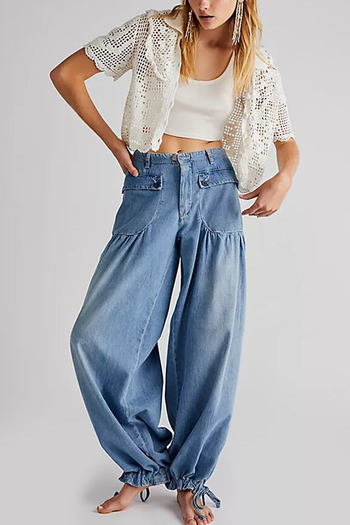 Drune | Taschen Schnürung Ballon Jeans