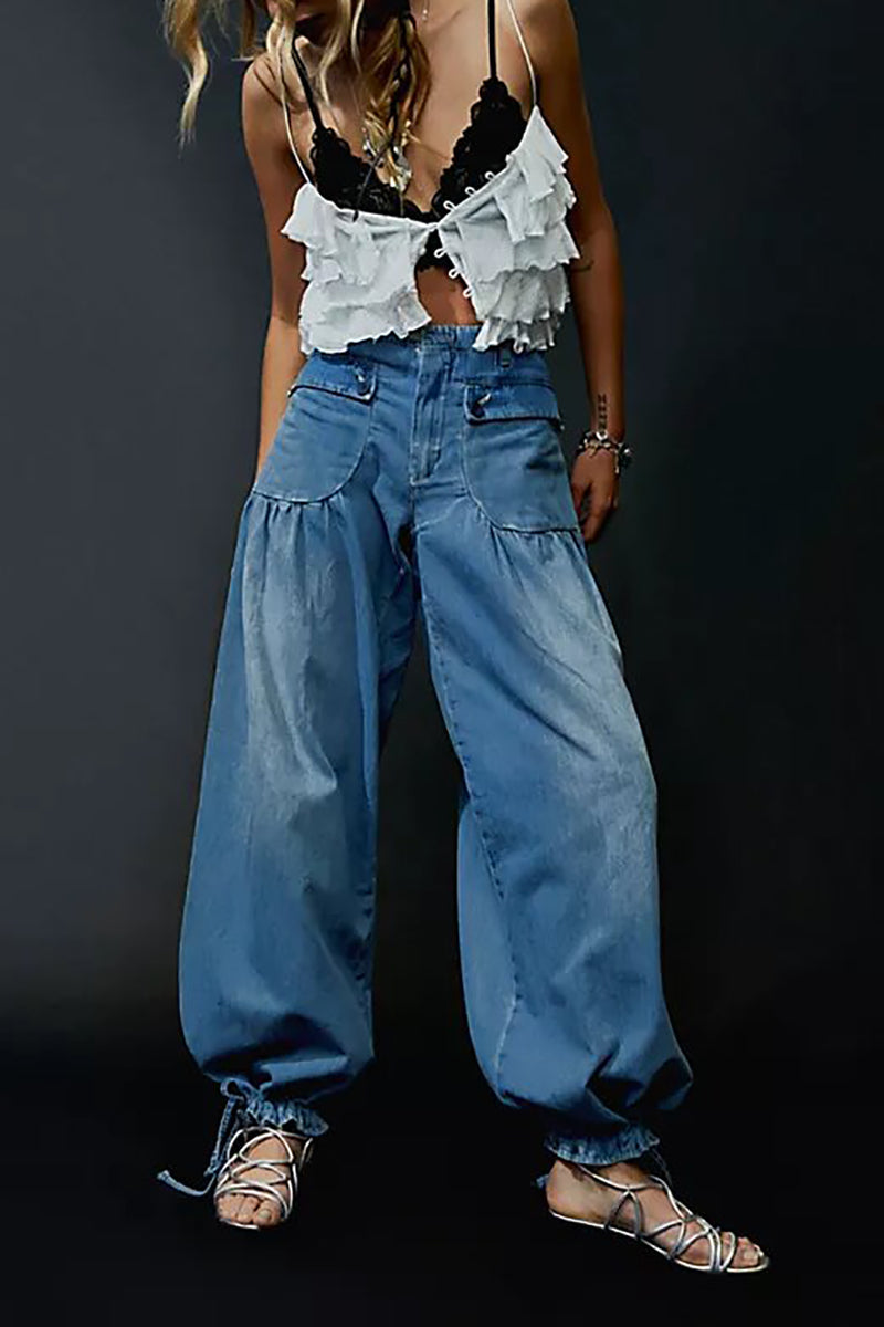 Drune | Taschen Schnürung Ballon Jeans