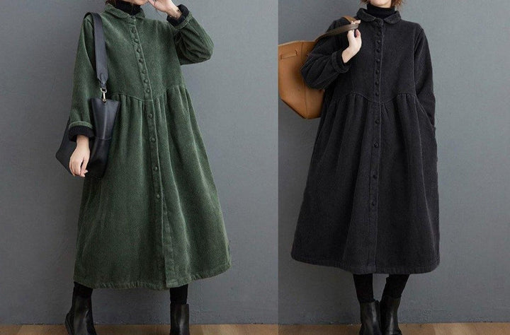 Drune | Zeitlose Lange Cord-Jacke für Damen