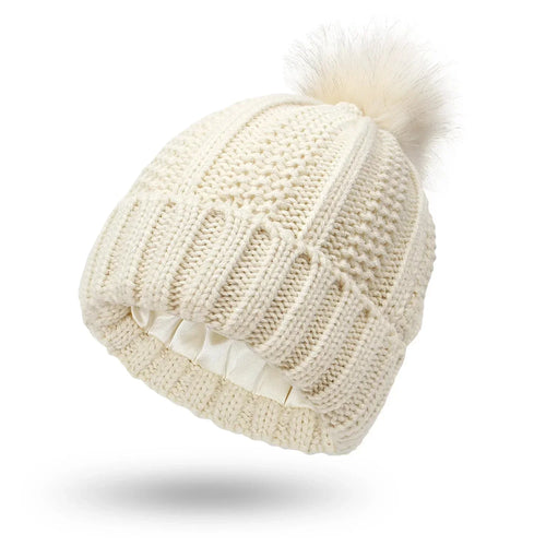 Drune | Satin gefütterte Strickmütze – warm und modisch für den Winter