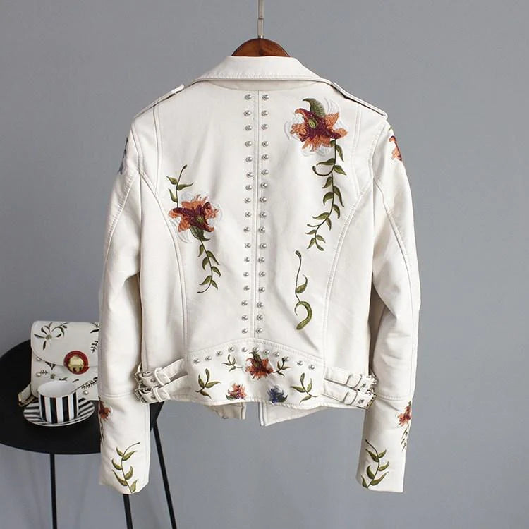 Drune | Lederjacke mit Stickerei