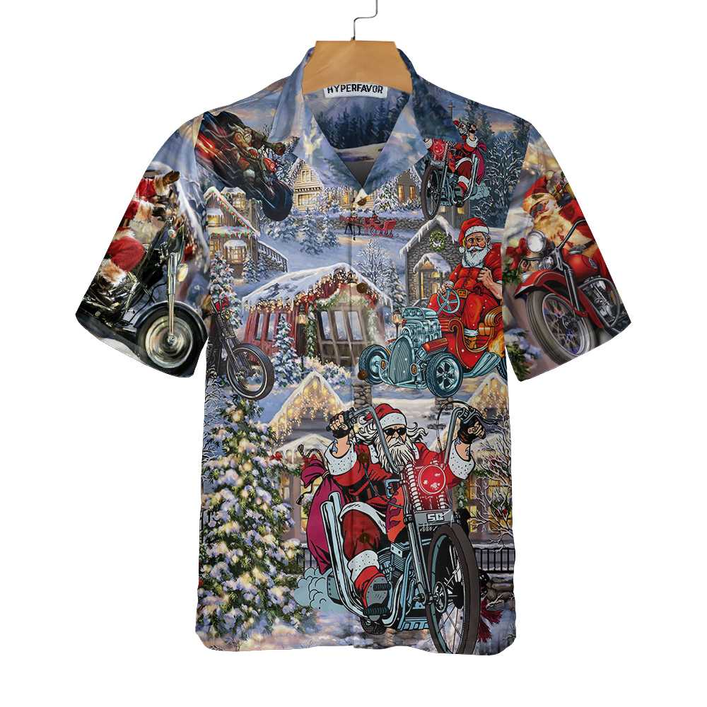 Drune | Lustiges Weihnachtsmann-Renn-Hawaii-Hemd, Einzigartiges Geschenk zu Weihnachten