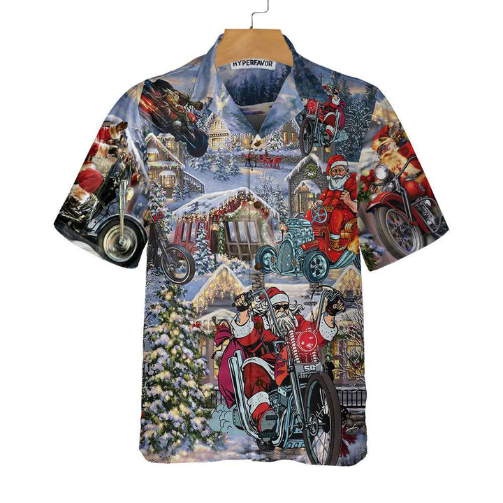 Drune | Lustiges Weihnachtsmann-Renn-Hawaii-Hemd, Einzigartiges Geschenk zu Weihnachten