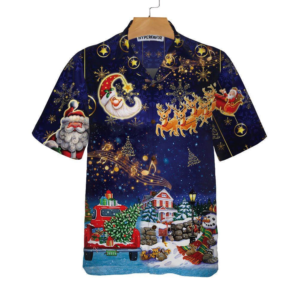 Drune | Lustiges Weihnachts-Himmel Santa Claus Mit Rentieren Hawaii-Shirt, Lustiges Weihnachts-Shirt, Bestes Geschenk Für Weihnachten