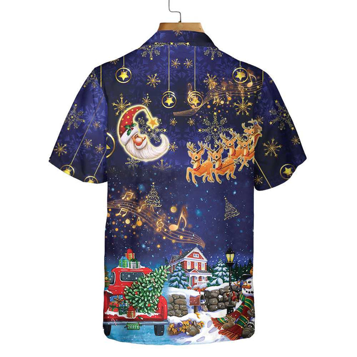 Drune | Lustiges Weihnachts-Himmel Santa Claus Mit Rentieren Hawaii-Shirt, Lustiges Weihnachts-Shirt, Bestes Geschenk Für Weihnachten