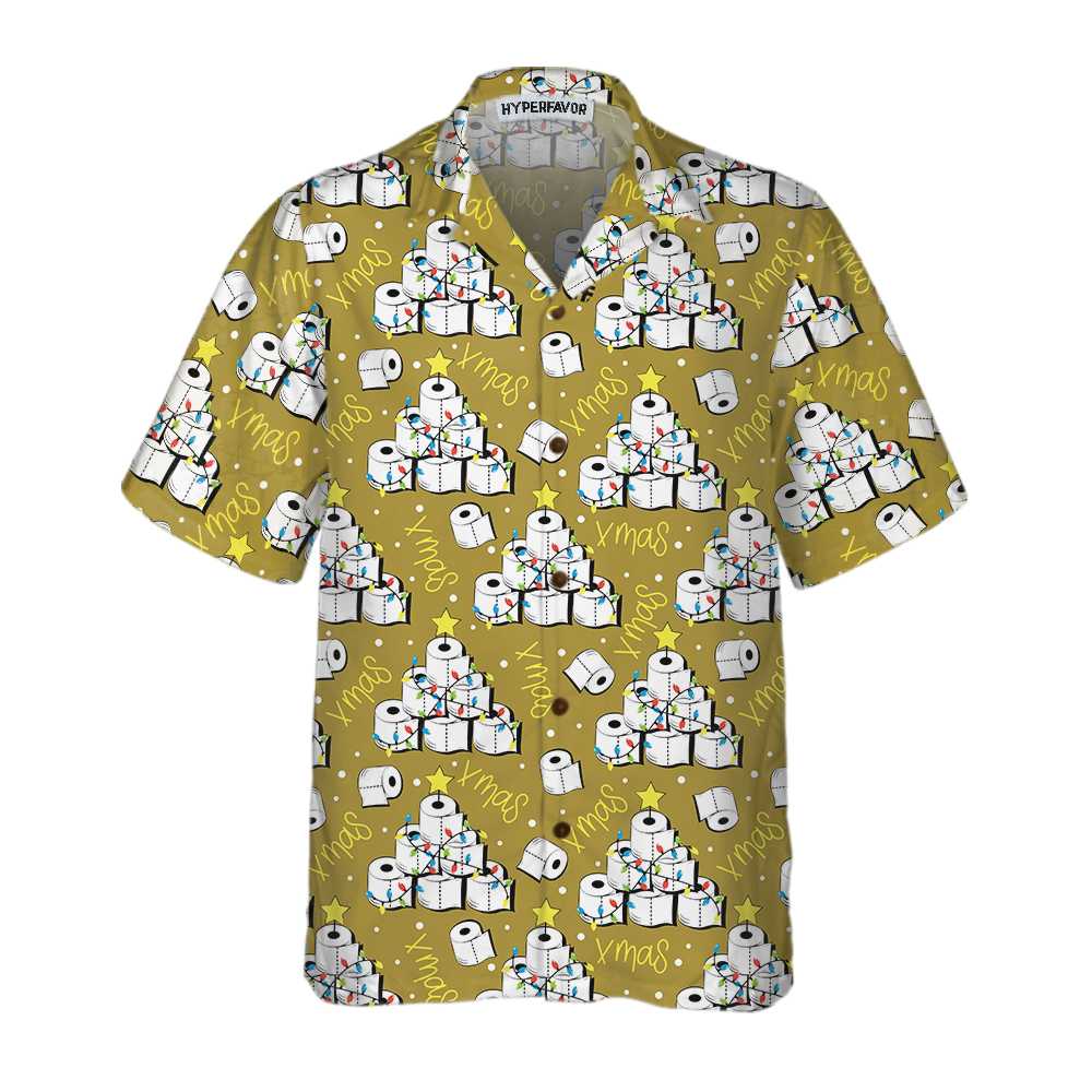 Drune | Lustige Toilettenpapier Weihnachtsbaum Hawaii Shirt, Lustiges Weihnachtsbaum Shirt, Cooles Geschenk für Weihnachten