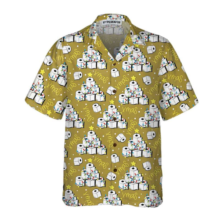 Drune | Lustige Toilettenpapier Weihnachtsbaum Hawaii Shirt, Lustiges Weihnachtsbaum Shirt, Cooles Geschenk für Weihnachten