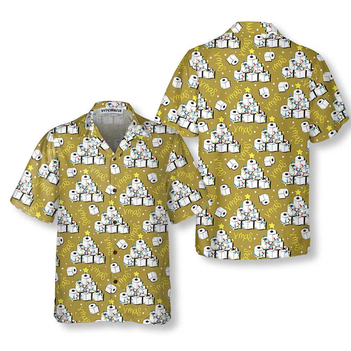 Drune | Lustige Toilettenpapier Weihnachtsbaum Hawaii Shirt, Lustiges Weihnachtsbaum Shirt, Cooles Geschenk für Weihnachten