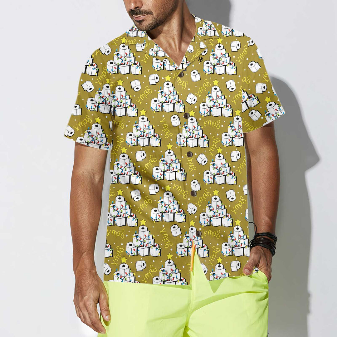 Drune | Lustige Toilettenpapier Weihnachtsbaum Hawaii Shirt, Lustiges Weihnachtsbaum Shirt, Cooles Geschenk für Weihnachten
