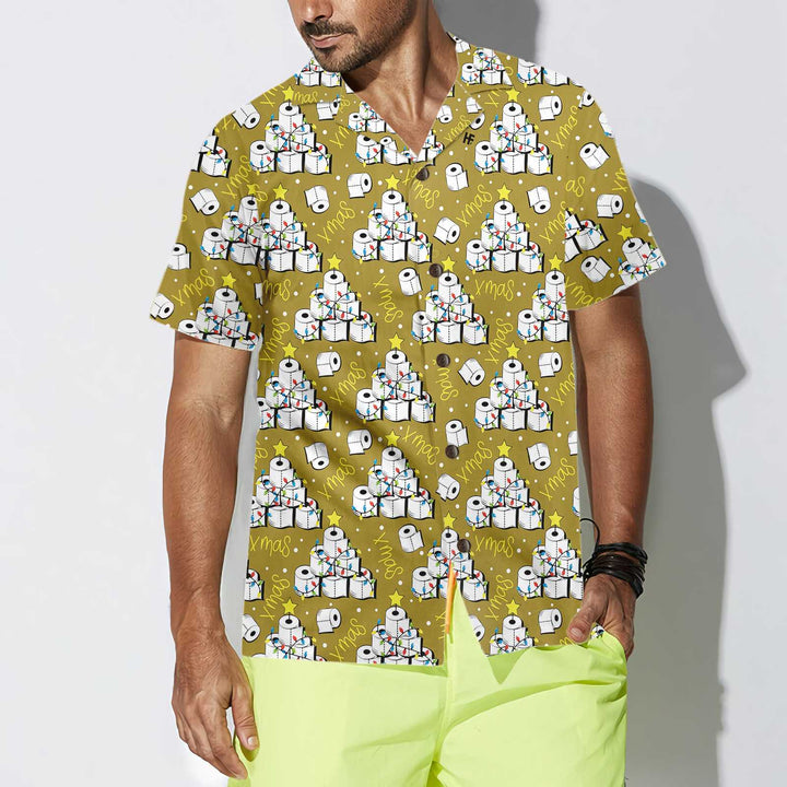 Drune | Lustige Toilettenpapier Weihnachtsbaum Hawaii Shirt, Lustiges Weihnachtsbaum Shirt, Cooles Geschenk für Weihnachten