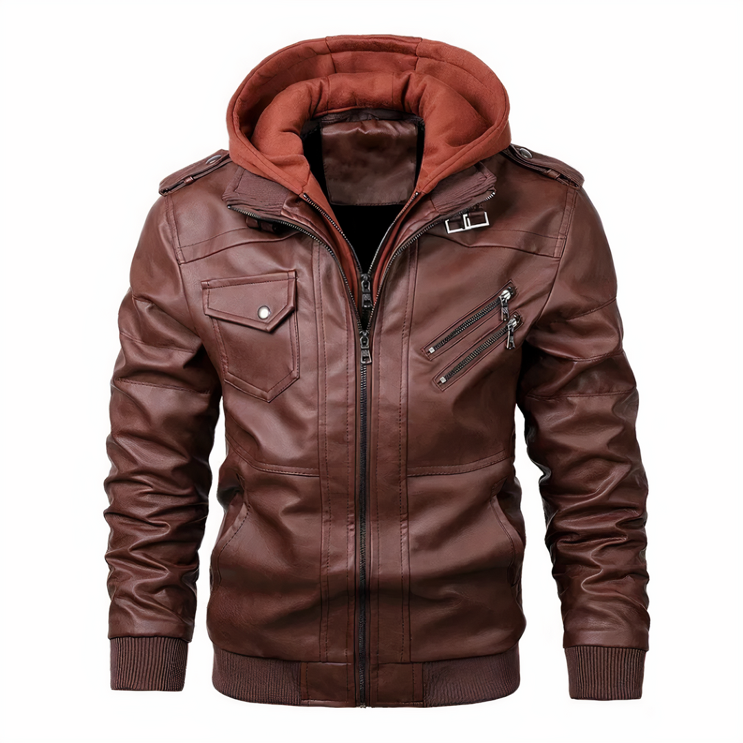 Drune | Motorradjacke aus Kunstleder für Herren