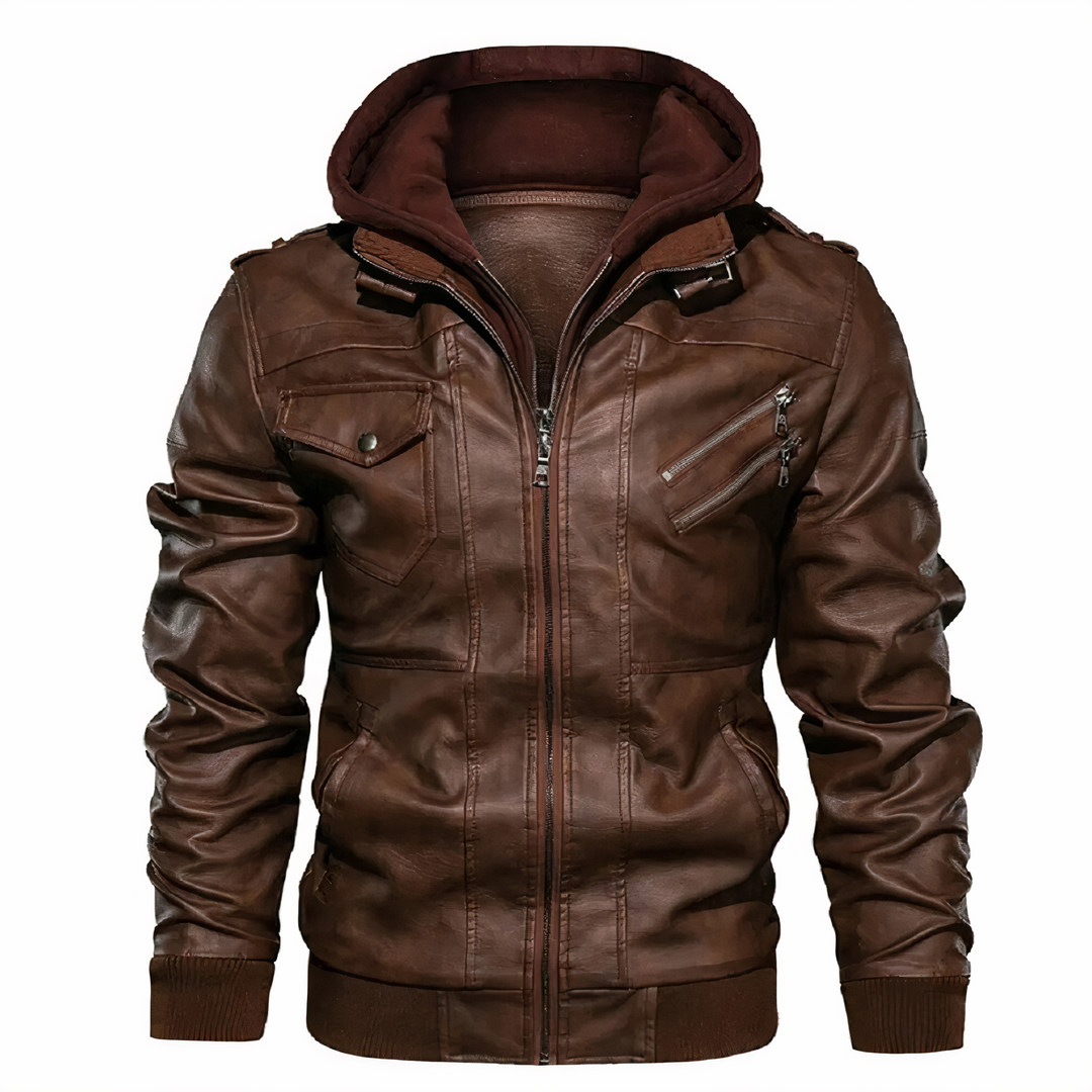 Drune | Motorradjacke aus Kunstleder für Herren