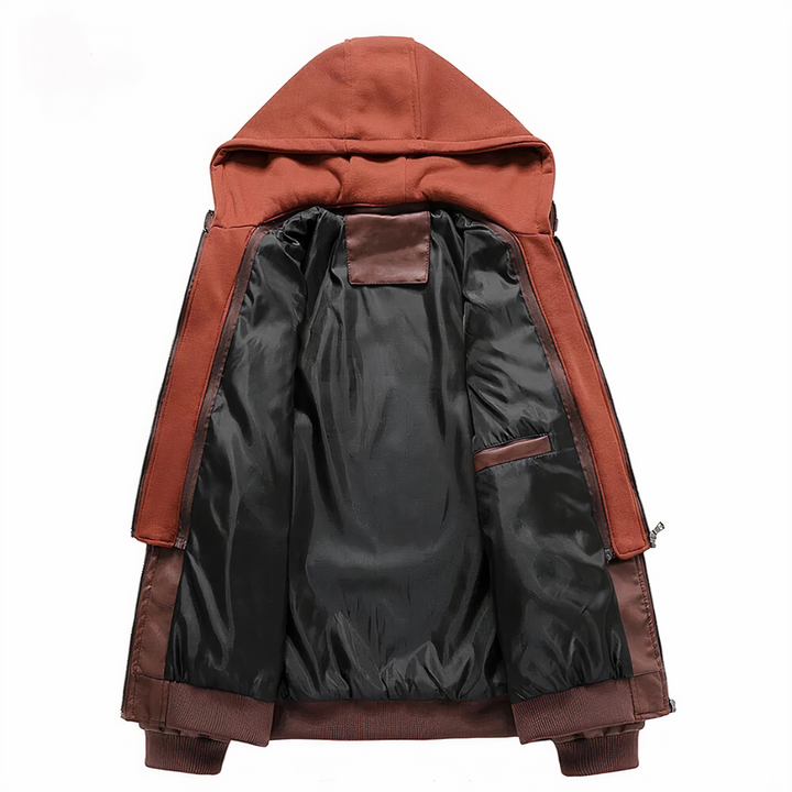 Drune | Stilvolles Lederjacke mit Kapuze
