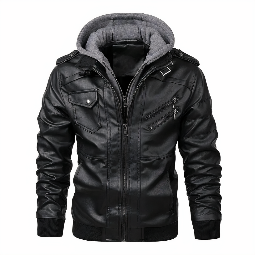 Drune | Faux Leder Motorradjacke