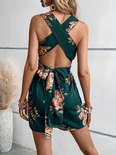 Drune | Playsuit, V-Hals, Rückenfrei, Party-Jumpsuit, Sommer-Jumpsuit