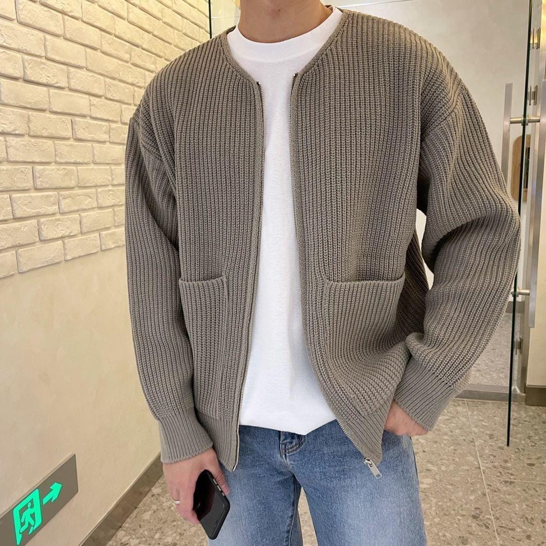 Drune | Herren Warm Chunky Winterjacke mit Reißverschluss und Taschen