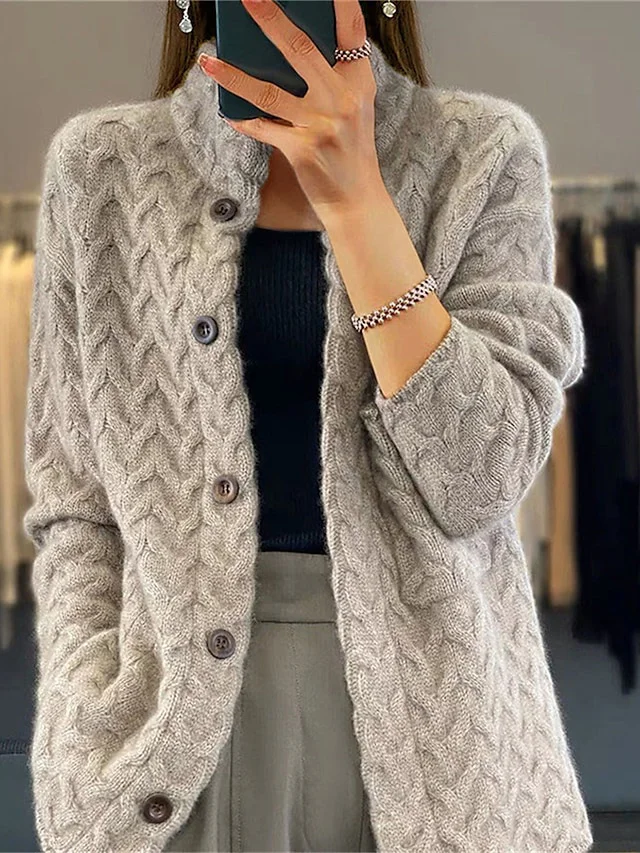 Drune | Leichtgewicht Hoher Kragen Knopfverschluss Weste Damen Strickmode