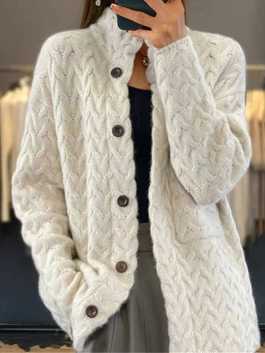 Drune | Leichtgewicht Hoher Kragen Knopfverschluss Weste Damen Strickmode