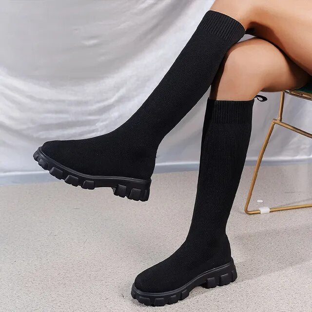 Drune | Knöchelhohe Stretchsocken Stiefel