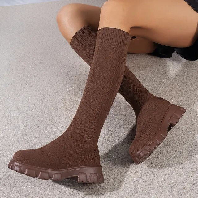Drune | Knöchelhohe Stretchsocken Stiefel