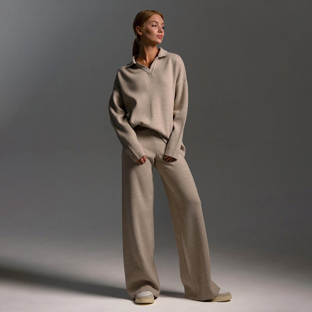 Drune | Damen Loungewear Set - Oversized Pullover und Weite Hose