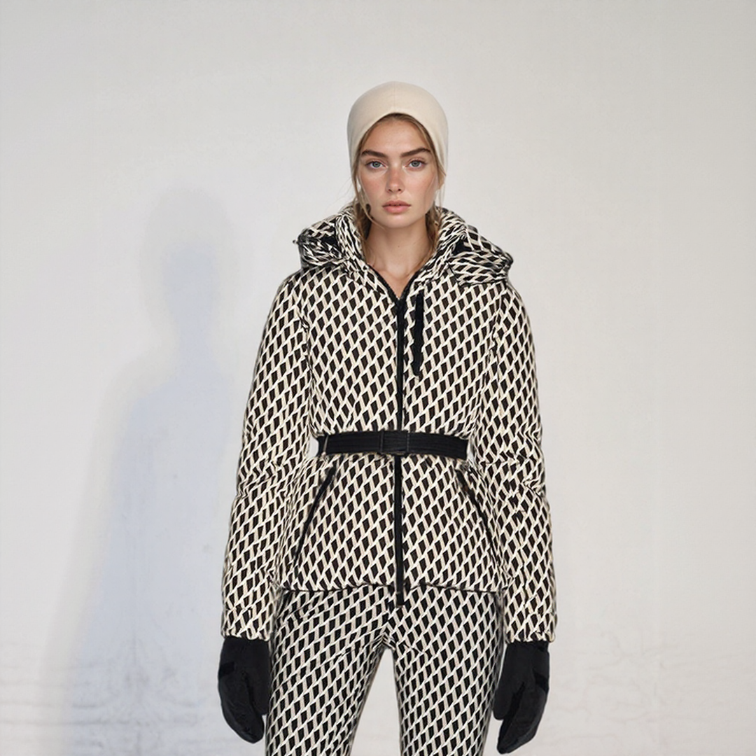 Drune | Damen Ski Winterjacke mit Gürtel und Wattierungsisolierung