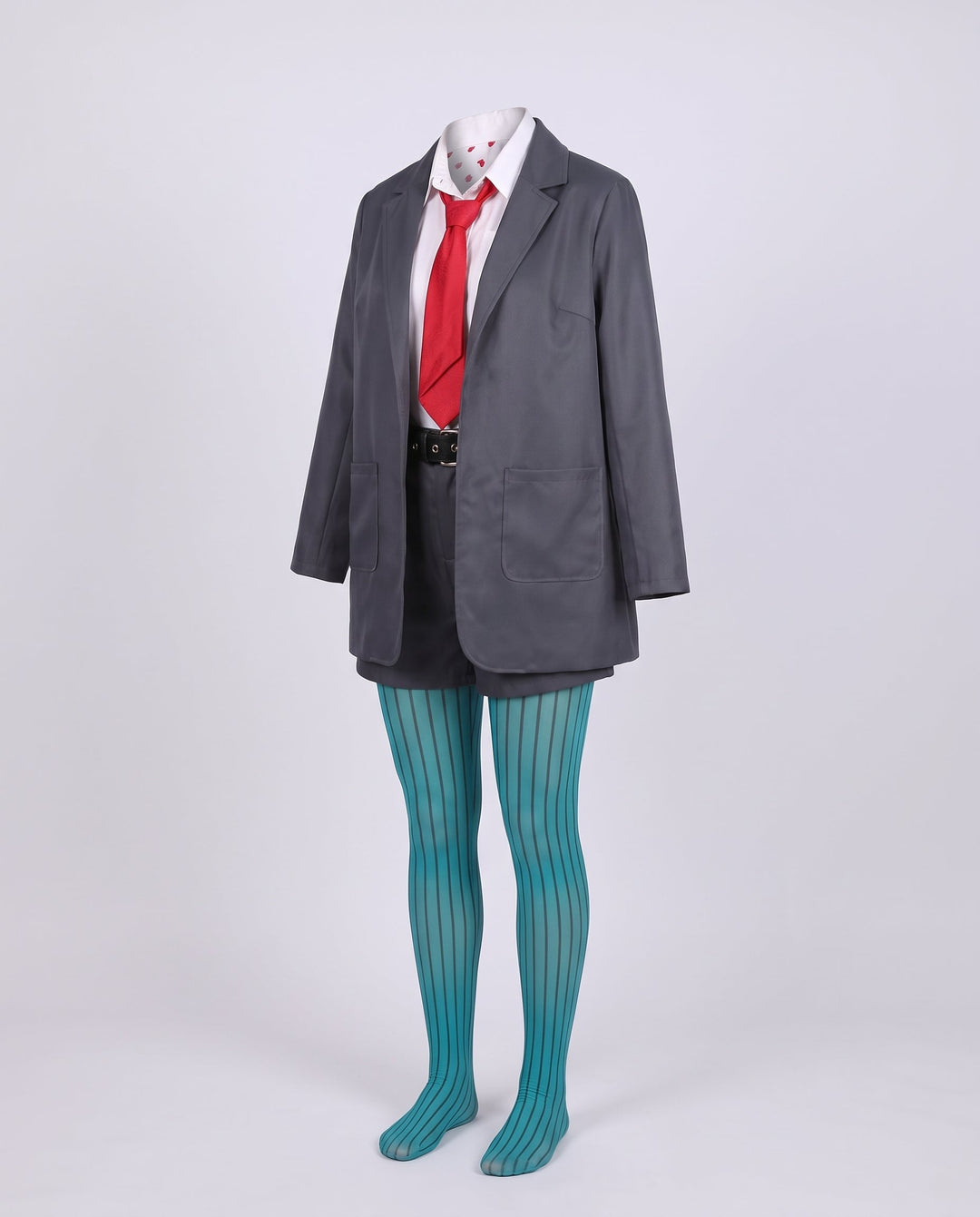 Damen elegantes Anzug-Kostümset mit Blazer, Krawatte und kurzen Hosen Drune