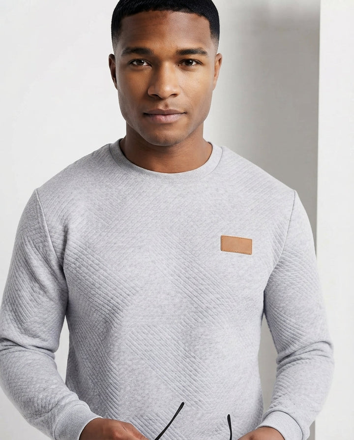 Herren Strukturierter Rundhals-Pullover aus leichtem strukturiertem Strick Drune