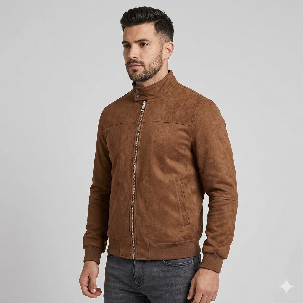 Herren hochwertige Wildlederjacke im modernen Schnitt Drune
