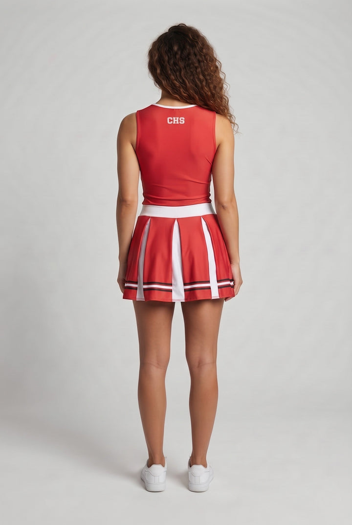 Frauen Cheerleader Kostüm mit sportlichen Akzenten Drune