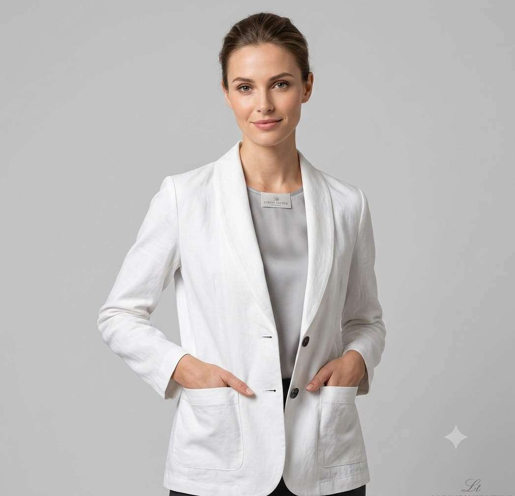 Drune | Oversized Relaxed Blazer – Weißes Zweiknopf-Design