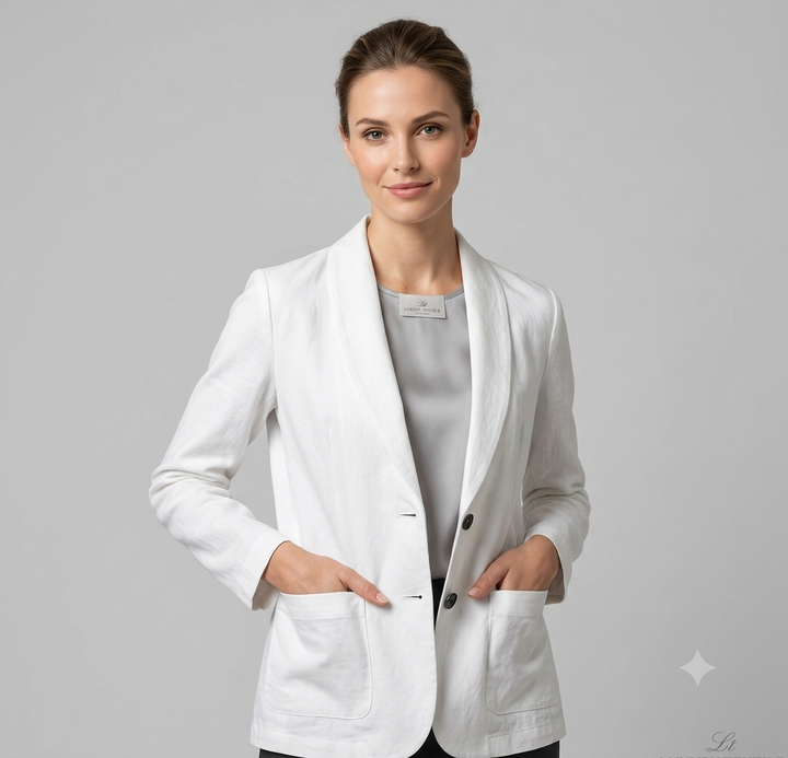 Drune | Oversized Relaxed Blazer – Weißes Zweiknopf-Design