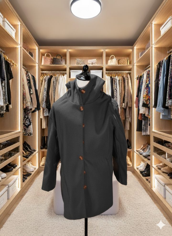 Damen Oversized Wollmantel im casual Look Drune