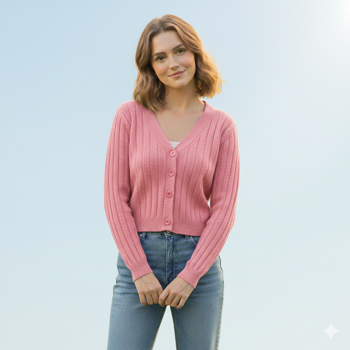 Drune | Schnürgestrickter Pullover mit V-Ausschnitt für Damen