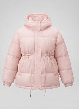 Damen gepolsterte Kapuzenparka im boxy Schnitt mit tapered Kordelzug