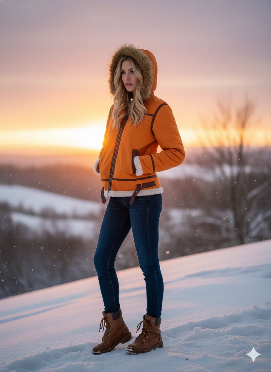 Drune | Schafsfelljacke mit Fellkapuze