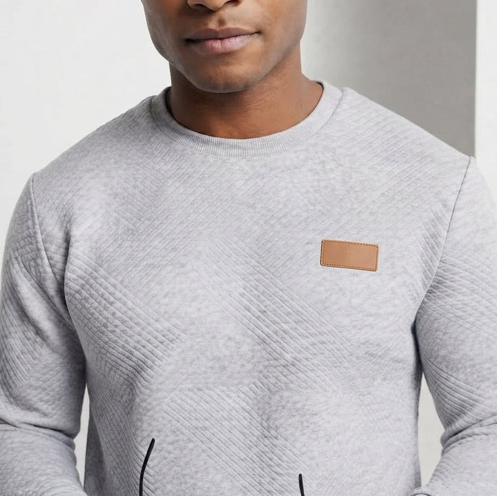 Herren Strukturierter Rundhals-Pullover aus leichtem strukturiertem Strick Drune