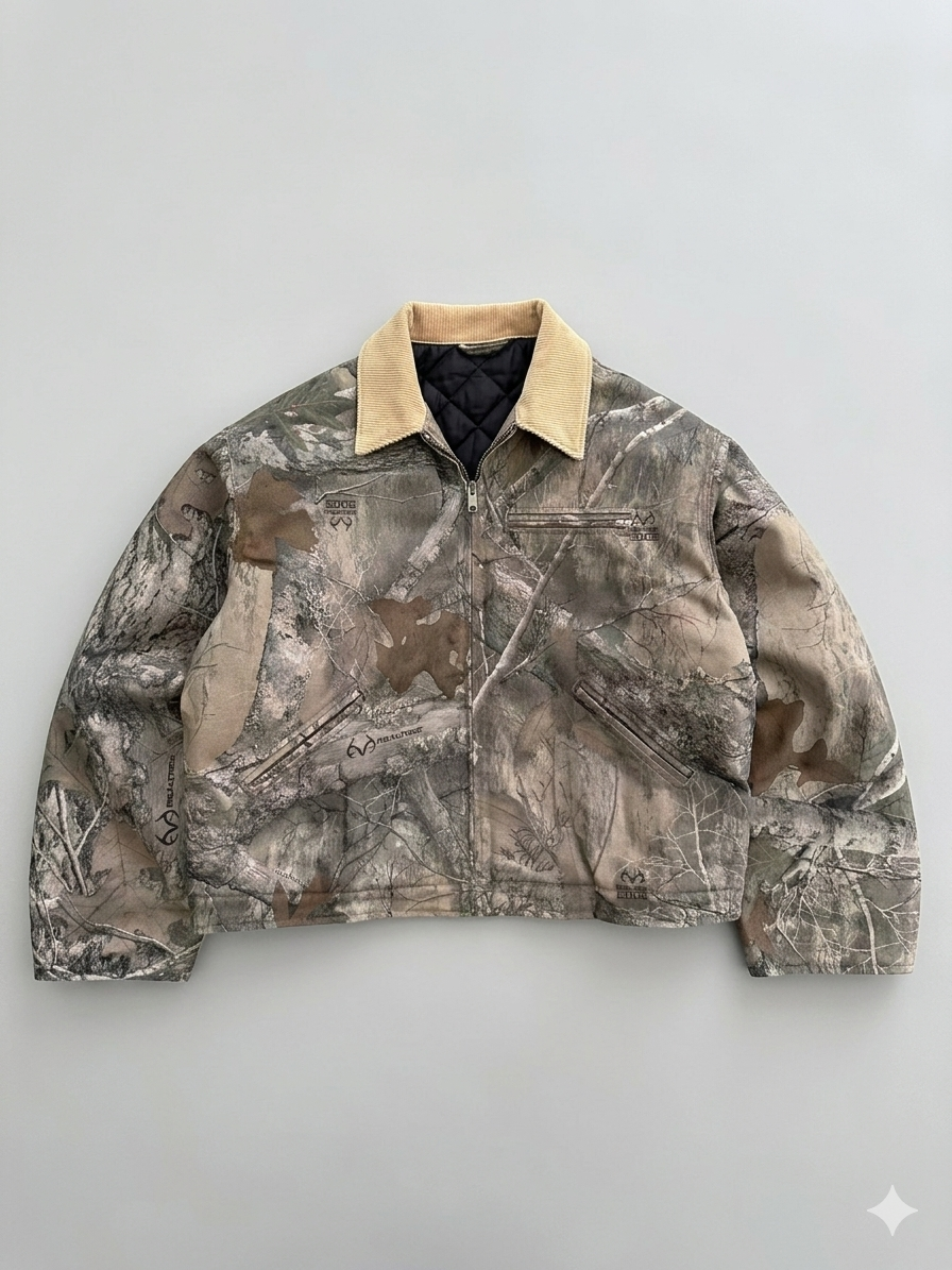 Herren Freizeitjacke im modernen Camouflage-Design mit hochschließendem Kragen Drune