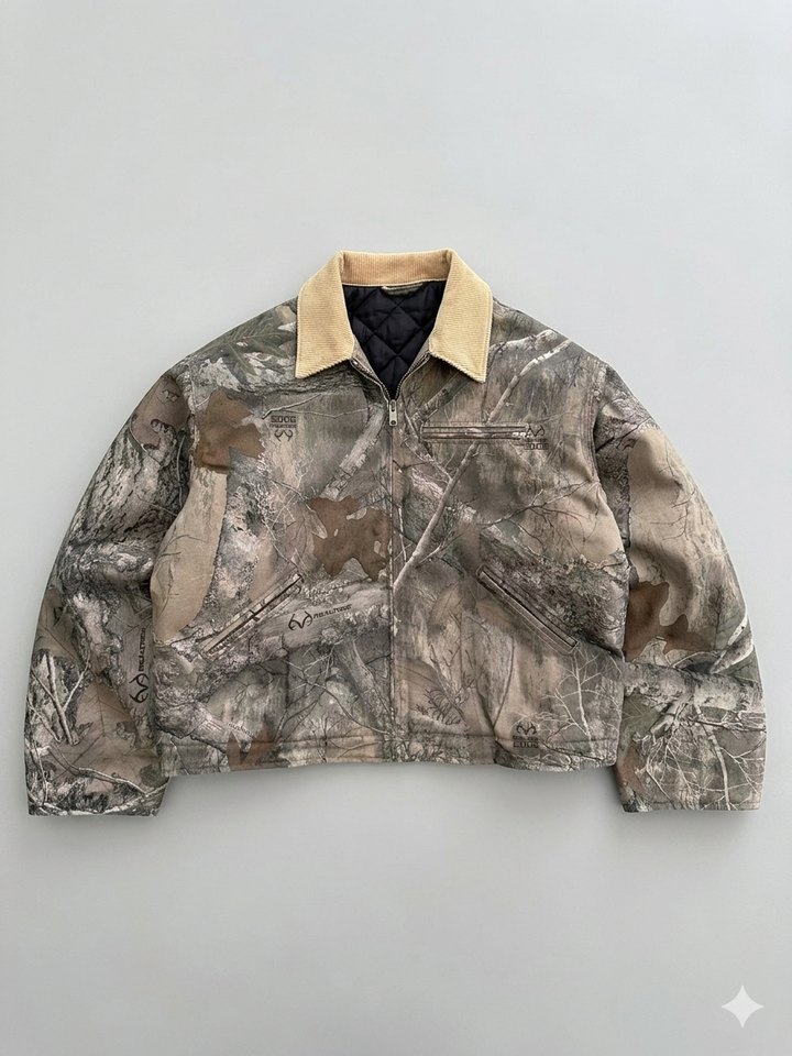 Herren Freizeitjacke im modernen Camouflage-Design mit hochschließendem Kragen Drune