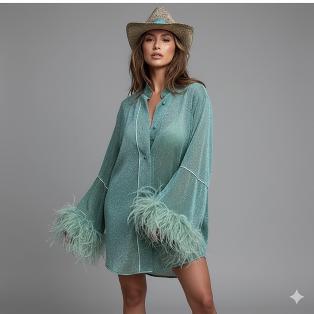 Drune | Herbst Winter Feder Stehkragen Langarmoberteil und Hosen Set